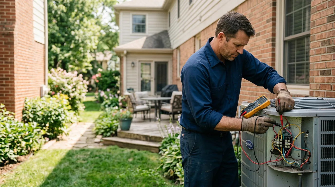HVAC technician working near Brussels, IL